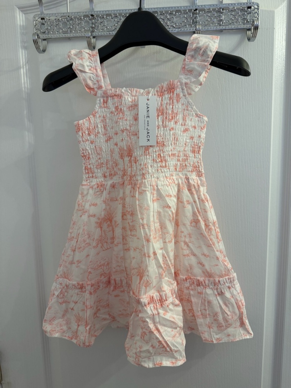 Janie and Jack Coral-Print Smocked Sundress
